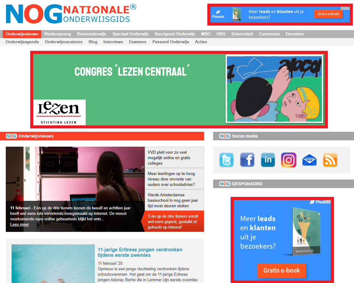 Banner plaatsen Nationale Onderwijsgids
