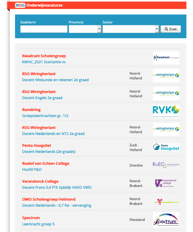 Actie Vacatures Onderwijs - MediaGarant